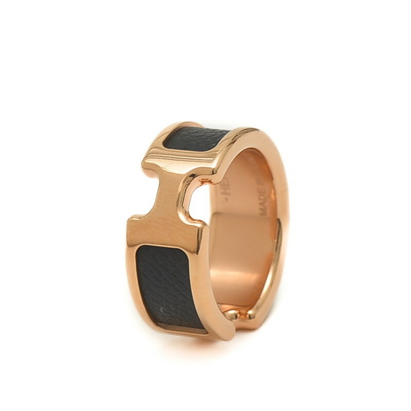Hermes | Jewelry | Hermes Olympe Ring Metal Leather Rose Gold